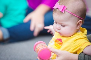 baby with shaker