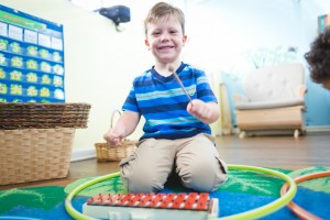 child playing instrument