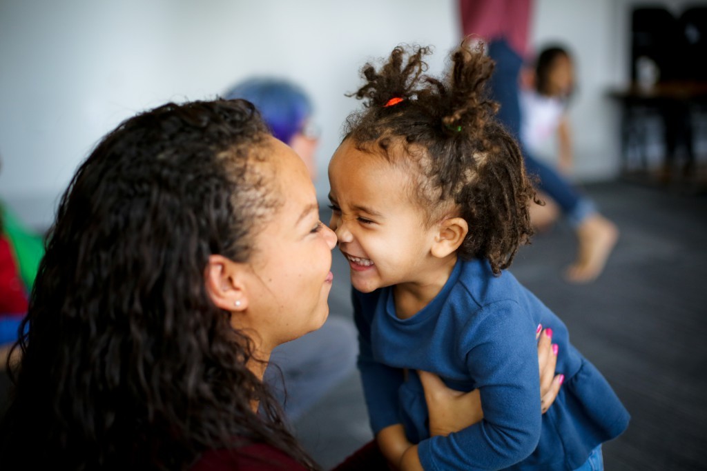 child with mom