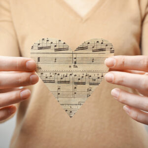 Heart made of sheet music